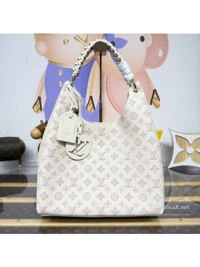 Louis Vuitton Cream Multicolor Monogram Hobo Bag with Braided Handle