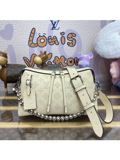 Louis Vuitton Cream Perforated Monogram Chain Shoulder Bag