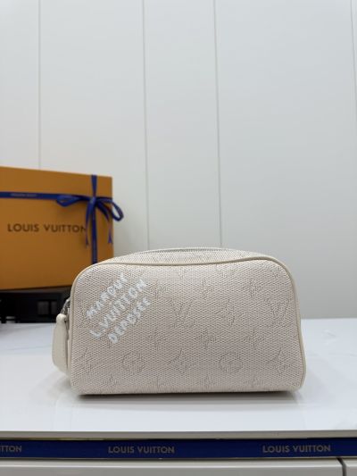 Louis Vuitton Cream Textured Monogram Toiletry Pouch