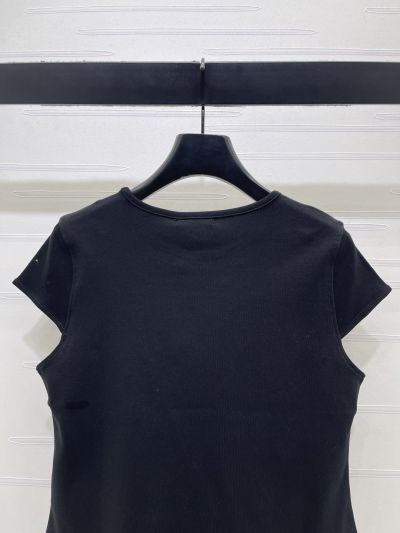 Louis Vuitton Crew Neck Bow Top in Navy