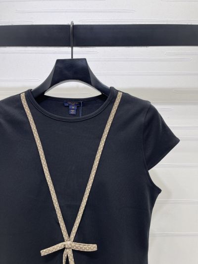 Louis Vuitton Crew Neck Bow Top in Navy
