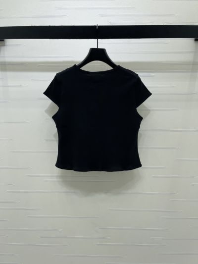 Louis Vuitton Crew Neck Bow Top in Navy
