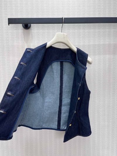 Louis Vuitton Crew Neck Denim Vest in Navy