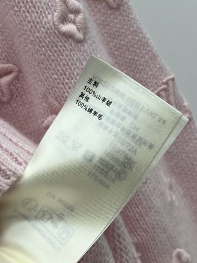 Louis Vuitton Crew Neck Embroidered Knit Top in Pink