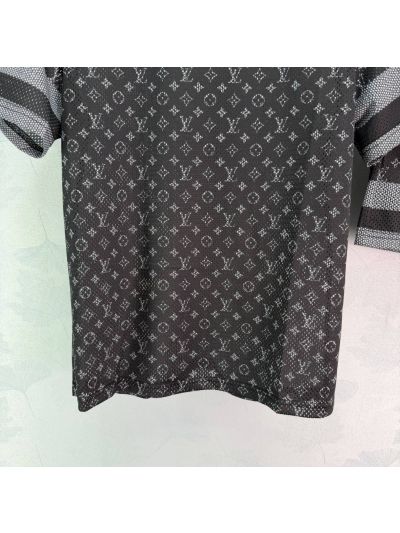 Louis Vuitton Crew Neck Short Sleeve Set in Black and White