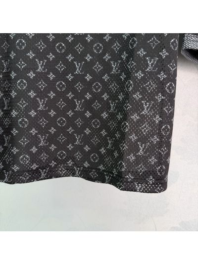 Louis Vuitton Crew Neck Short Sleeve Set in Black and White