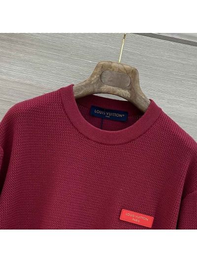 Louis Vuitton Crew Neck Short Sleeve Top in Burgundy