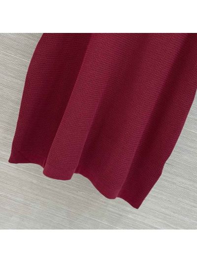 Louis Vuitton Crew Neck Short Sleeve Top in Burgundy