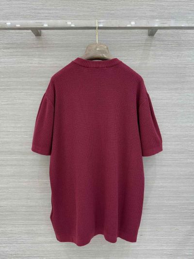 Louis Vuitton Crew Neck Short Sleeve Top in Burgundy