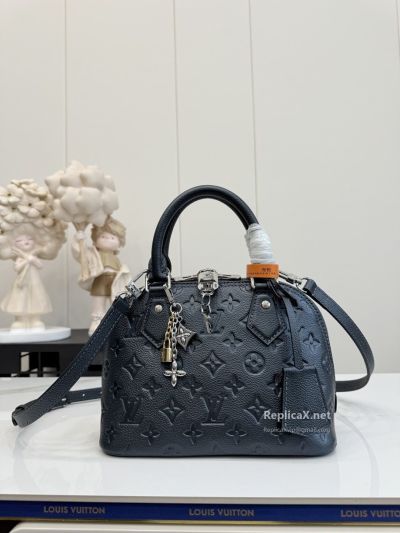 Louis Vuitton Dark Blue Embossed Monogram Dome Bag Premium