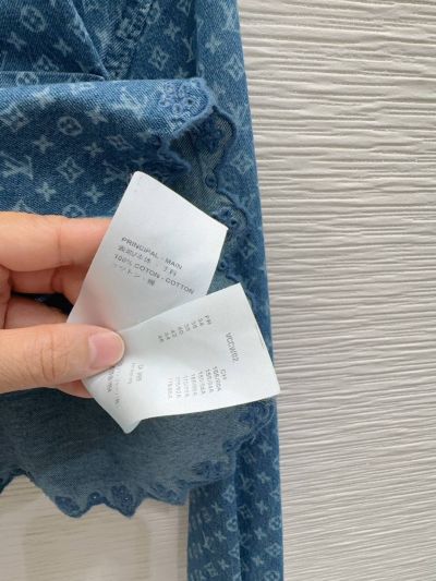 Louis Vuitton Denim Button-Front Blouse in Blue