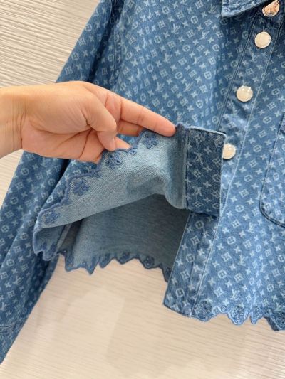 Louis Vuitton Denim Button-Front Blouse in Blue