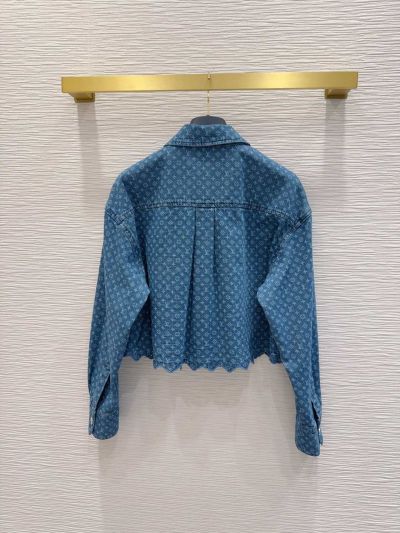 Louis Vuitton Denim Button-Front Blouse in Blue