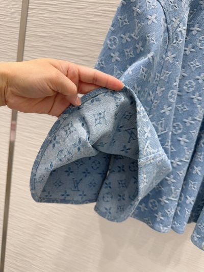 Louis Vuitton Denim Button-Front Dress in Blue