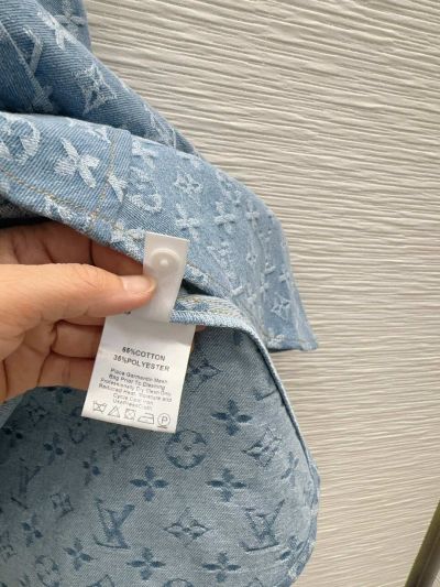Louis Vuitton Denim Button-Front Dress in Blue