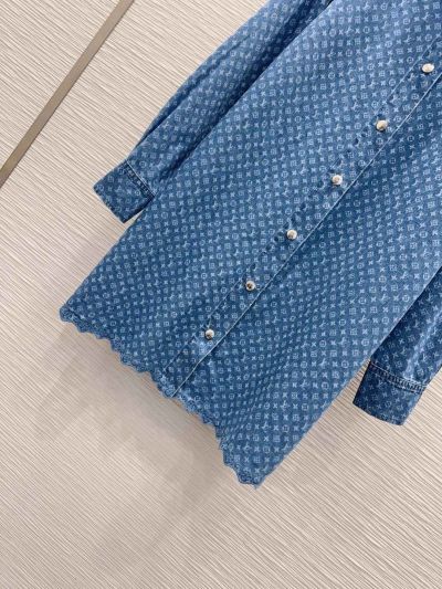 Louis Vuitton Denim Button-Front Shirt in Blue