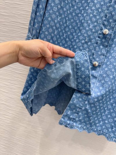 Louis Vuitton Denim Button-Front Shirt in Blue