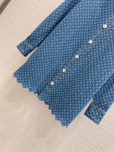 Louis Vuitton Denim Button-Front Shirt in Blue