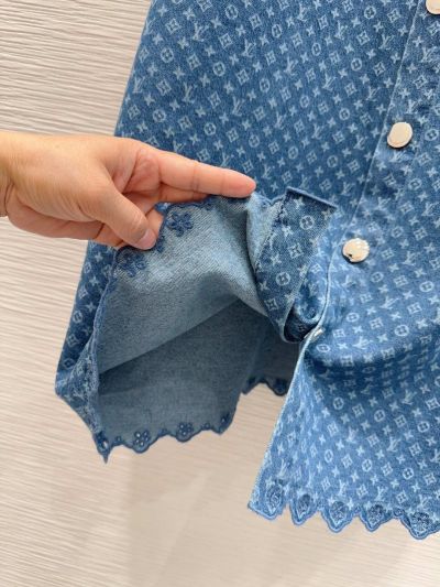 Louis Vuitton Denim Button-Front Shirt in Blue