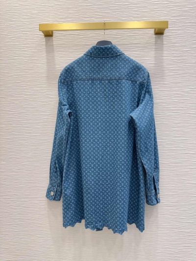Louis Vuitton Denim Button-Front Shirt in Blue