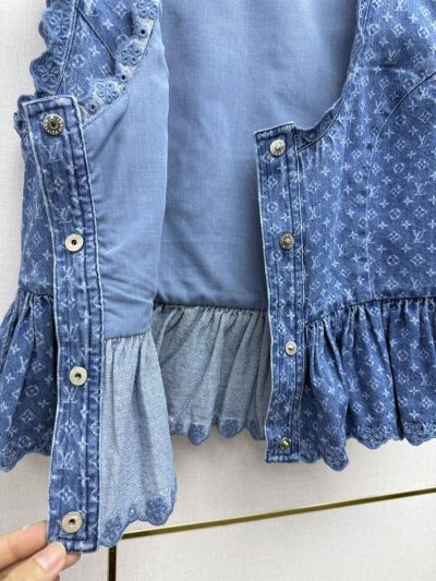 Louis Vuitton Denim Button-Front Top in Blue