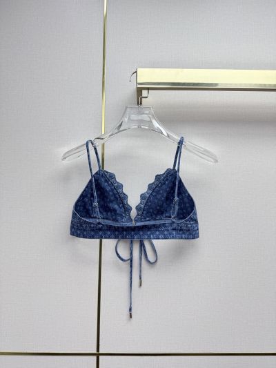 Louis Vuitton Denim Drawstring Top in Blue