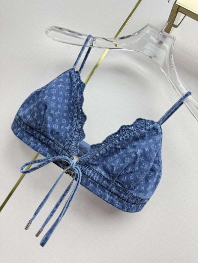 Louis Vuitton Denim Drawstring Top in Blue