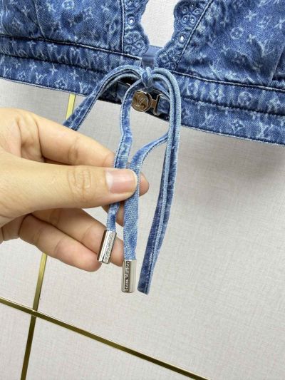 Louis Vuitton Denim Drawstring Top in Blue