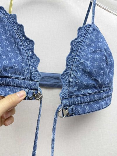 Louis Vuitton Denim Drawstring Top in Blue