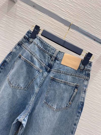 Louis Vuitton Denim Embroidered Pants in Blue