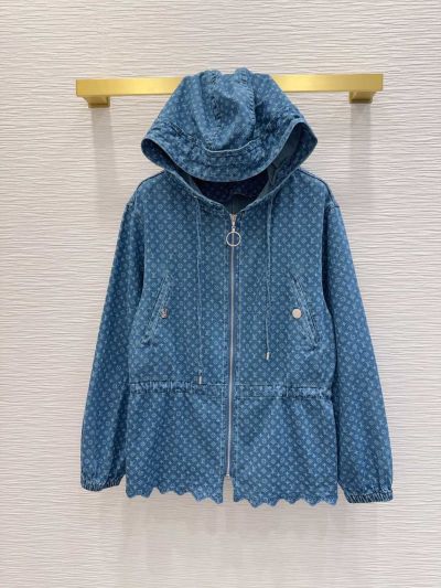 Louis Vuitton Denim Hooded Jacket in Blue