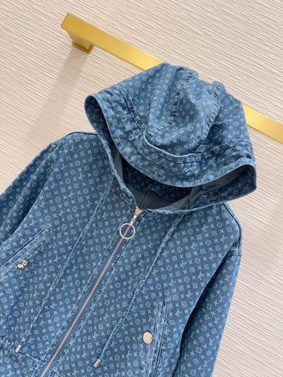 Louis Vuitton Denim Hooded Jacket in Blue