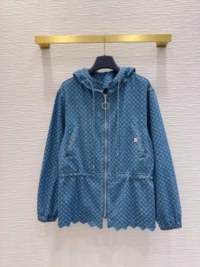 Louis Vuitton Denim Hooded Jacket in Blue