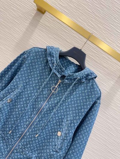 Louis Vuitton Denim Hooded Jacket in Blue