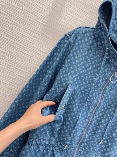 Louis Vuitton Denim Hooded Jacket in Blue
