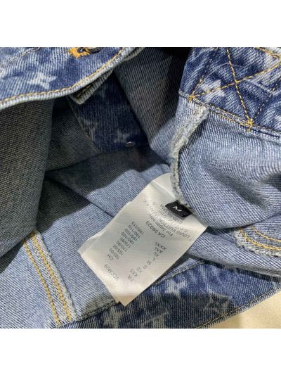Louis Vuitton Denim Long Sleeve Coat in Blue