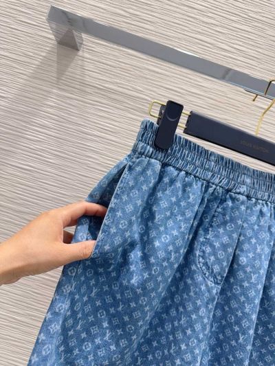 Louis Vuitton Denim Monogram Pants in Blue