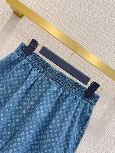 Louis Vuitton Denim Monogram Pants in Blue