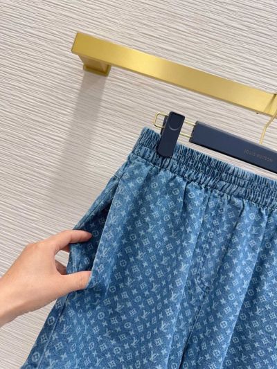 Louis Vuitton Denim Monogram Pants in Blue