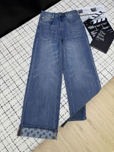 Louis Vuitton Denim Monogram Pants in Blue