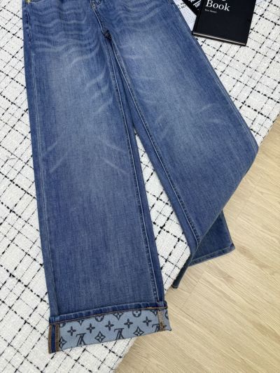 Louis Vuitton Denim Monogram Pants in Blue
