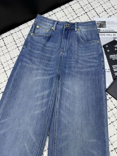 Louis Vuitton Denim Monogram Pants in Blue