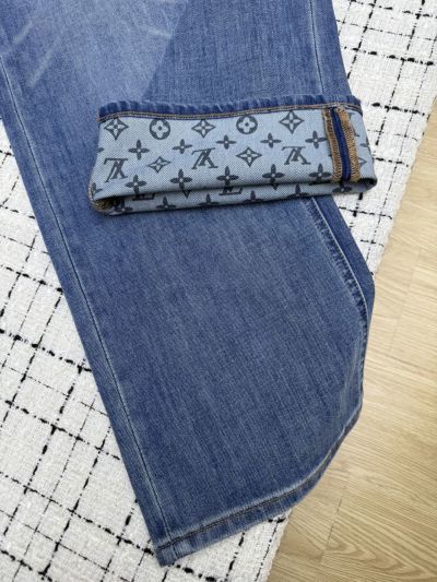 Louis Vuitton Denim Monogram Pants in Blue