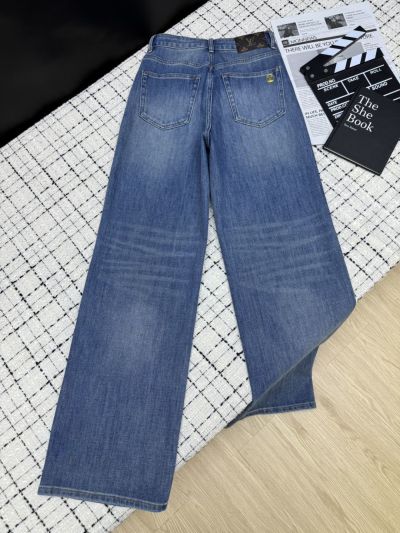 Louis Vuitton Denim Monogram Pants in Blue