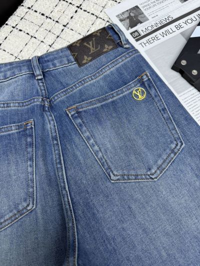 Louis Vuitton Denim Monogram Pants in Blue