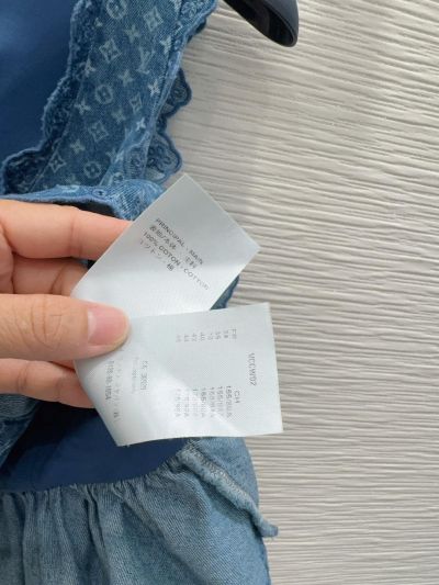 Louis Vuitton Denim Sleeveless Top in Blue and White