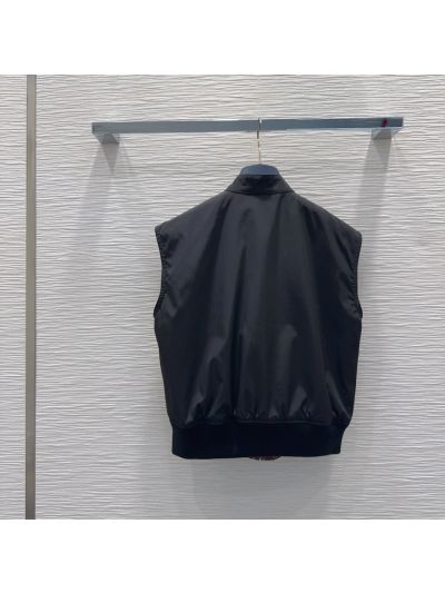 Louis Vuitton Double-Breasted Monogram Coat in Navy and Brown