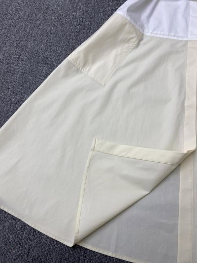 Louis Vuitton Embroidered Contrast-Trim Dress in White and Beige