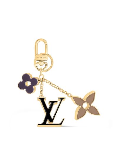 Louis Vuitton Fleur de Monogram Bag Charm Metal M01652 in Golden
