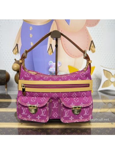 Louis Vuitton Fuchsia Monogram Shoulder Bag with Front Pockets